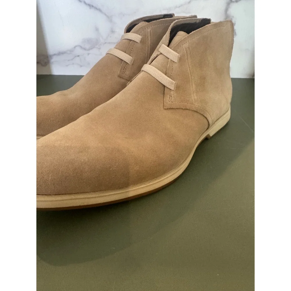 Cole Haan Mens Tan Suede Chukka Desert Boots Size 10.5 C Beige Lace Up Shoes